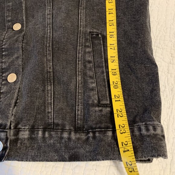 New Fantastic Fawn Leopard Sleeve Hooded Denim Oversized Jacket - Picture 9 of 10